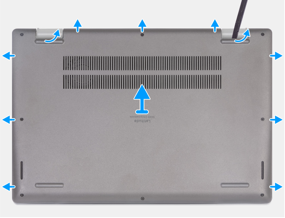 Dell Latitude 3445 base cover screw locations - view 2