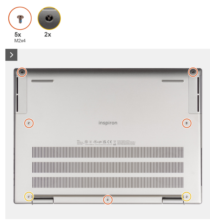 Base cover screw positions on Inspiron 14 Plus 7430