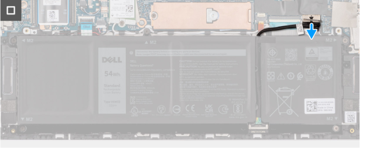 Disconnecting the battery cable from the system board