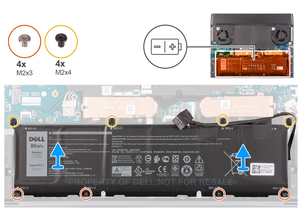 Alienware m15 R4 86WHr battery screw locations