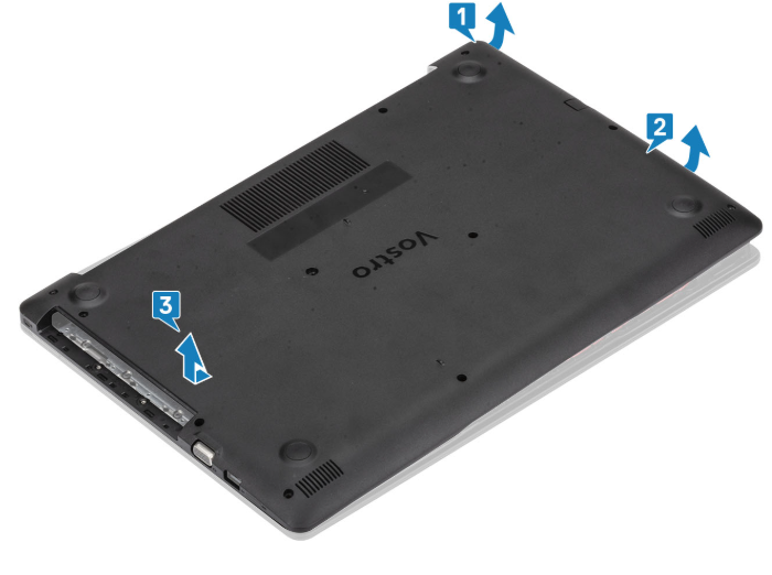 Dell Vostro 3590 base cover prying and removal