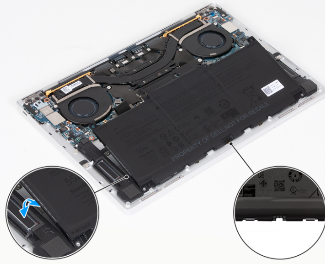 Proper battery lifting angle under 30 degrees on XPS 13 9340